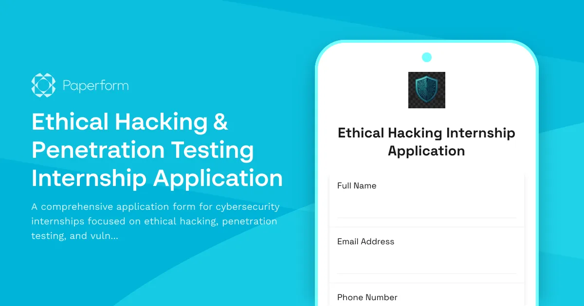 Ethical Hacking & Penetration Testing Internship Application