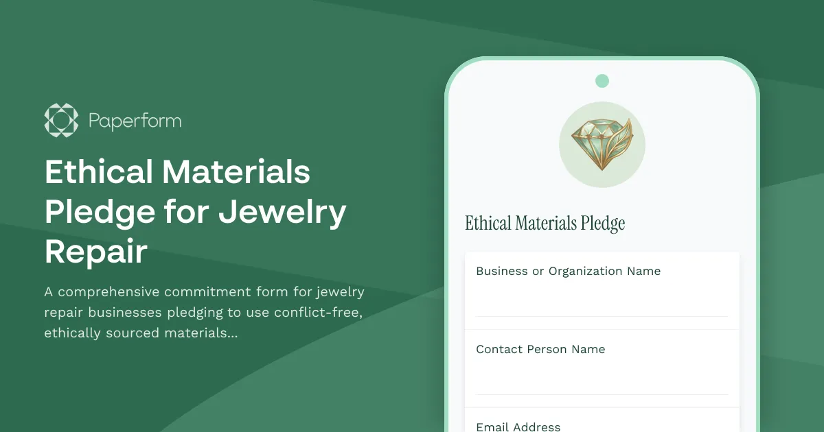 Ethical Materials Pledge for Jewelry Repair