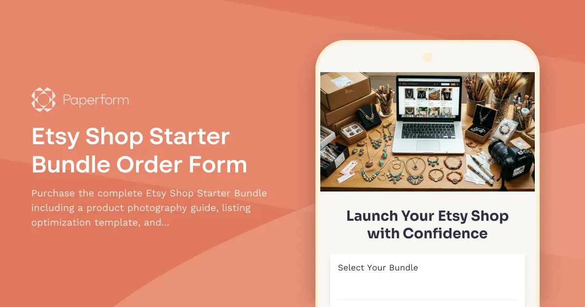 Etsy Shop Starter Bundle Order Form