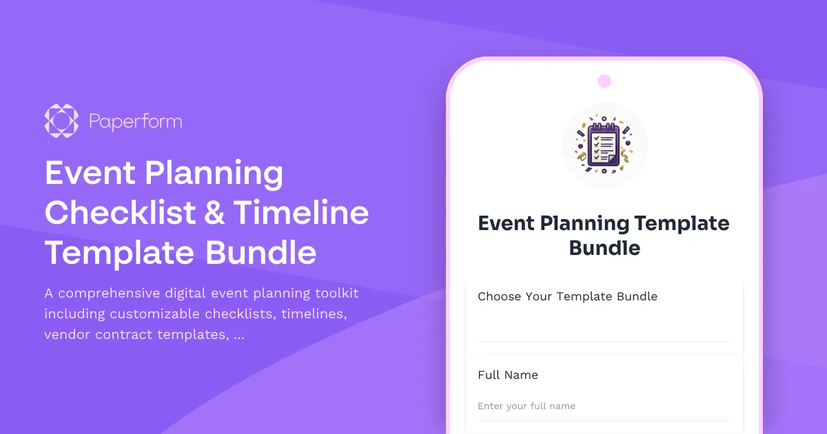 Event Planning Checklist & Timeline Template Bundle