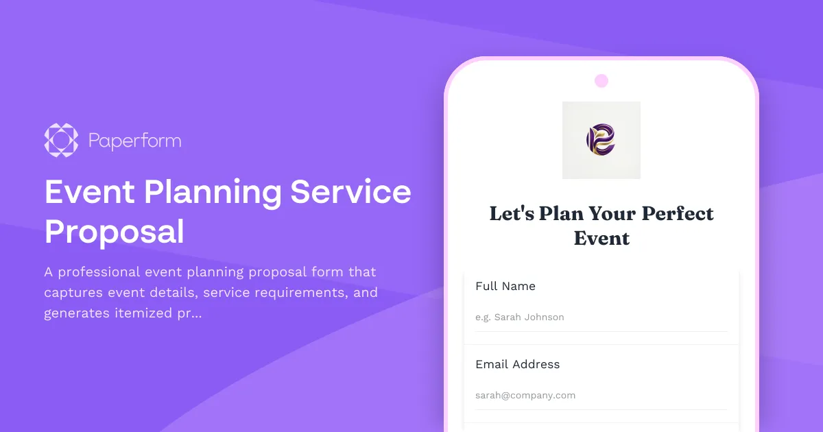 Event Planning Service Proposal