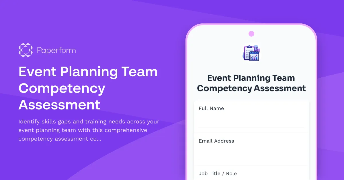 Event Planning Team Competency Assessment