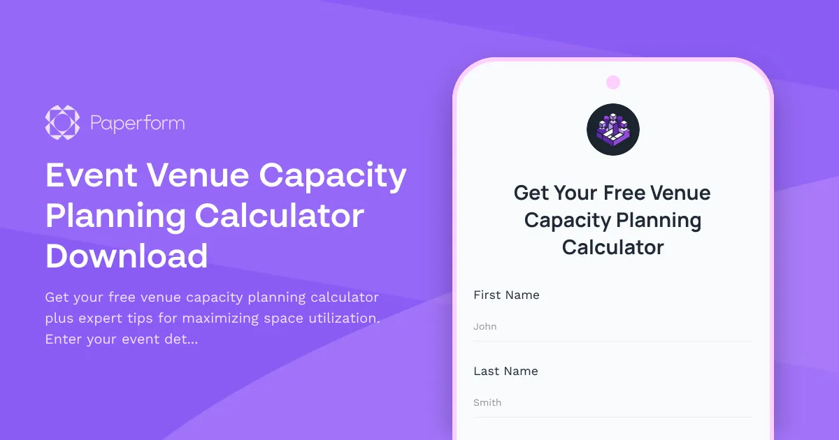 Event Venue Capacity Planning Calculator Download