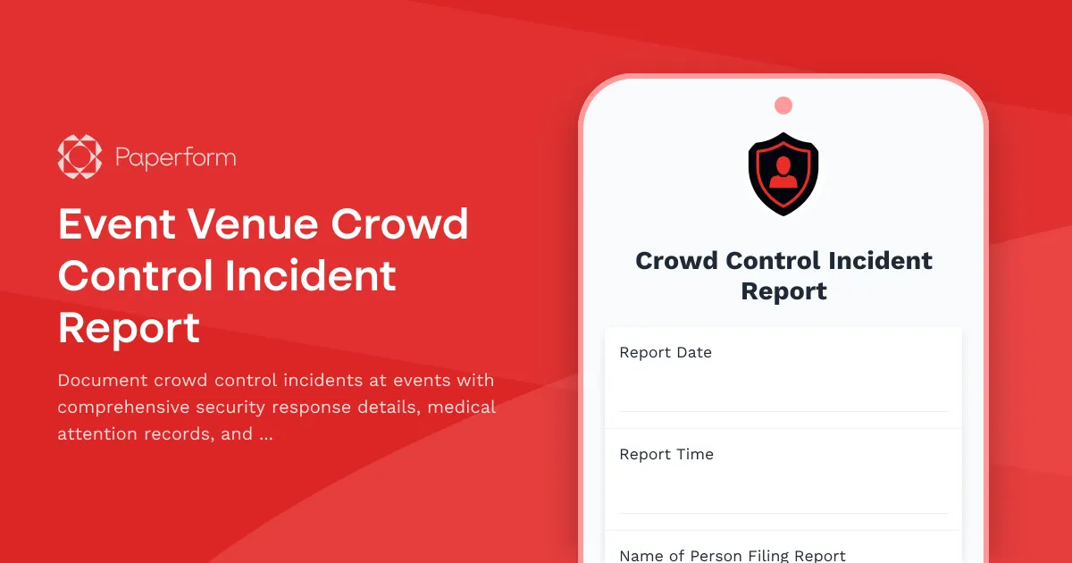Event Venue Crowd Control Incident Report