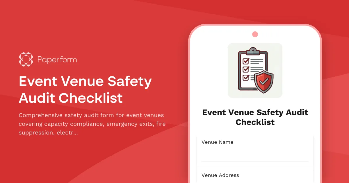 Event Venue Safety Audit Checklist