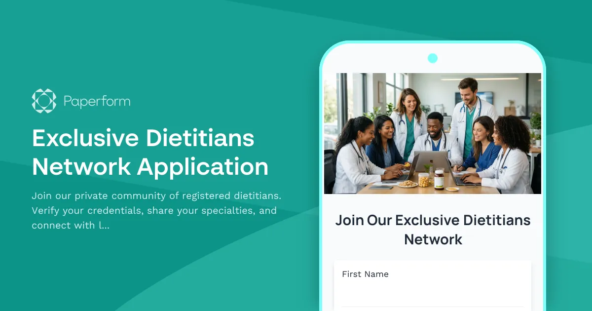 Exclusive Dietitians Network Application