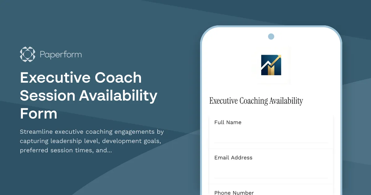 Executive Coach Session Availability Form
