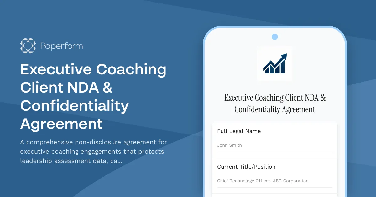 Executive Coaching Client NDA & Confidentiality Agreement