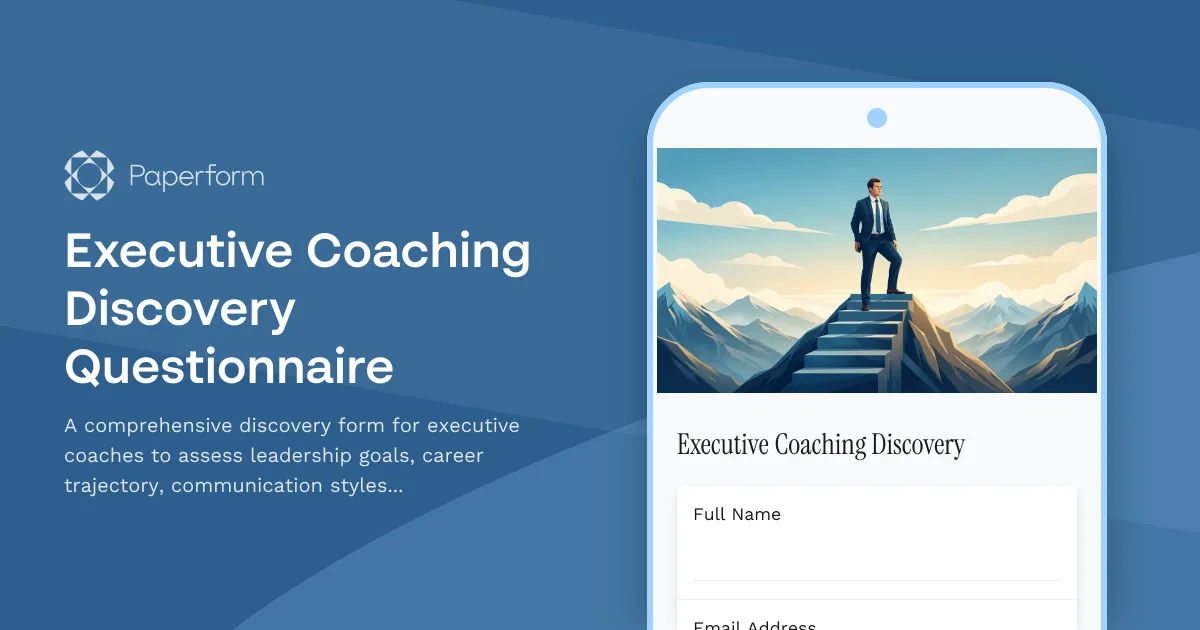 Executive Coaching Discovery Questionnaire