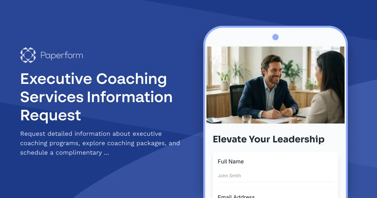 Executive Coaching Services Information Request