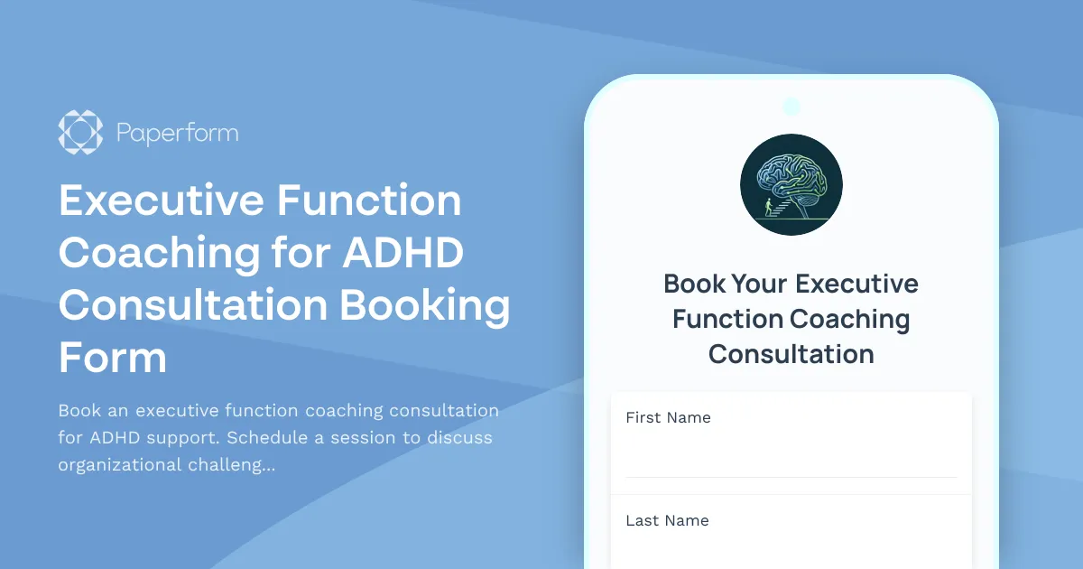 Executive Function Coaching for ADHD Consultation Booking Form