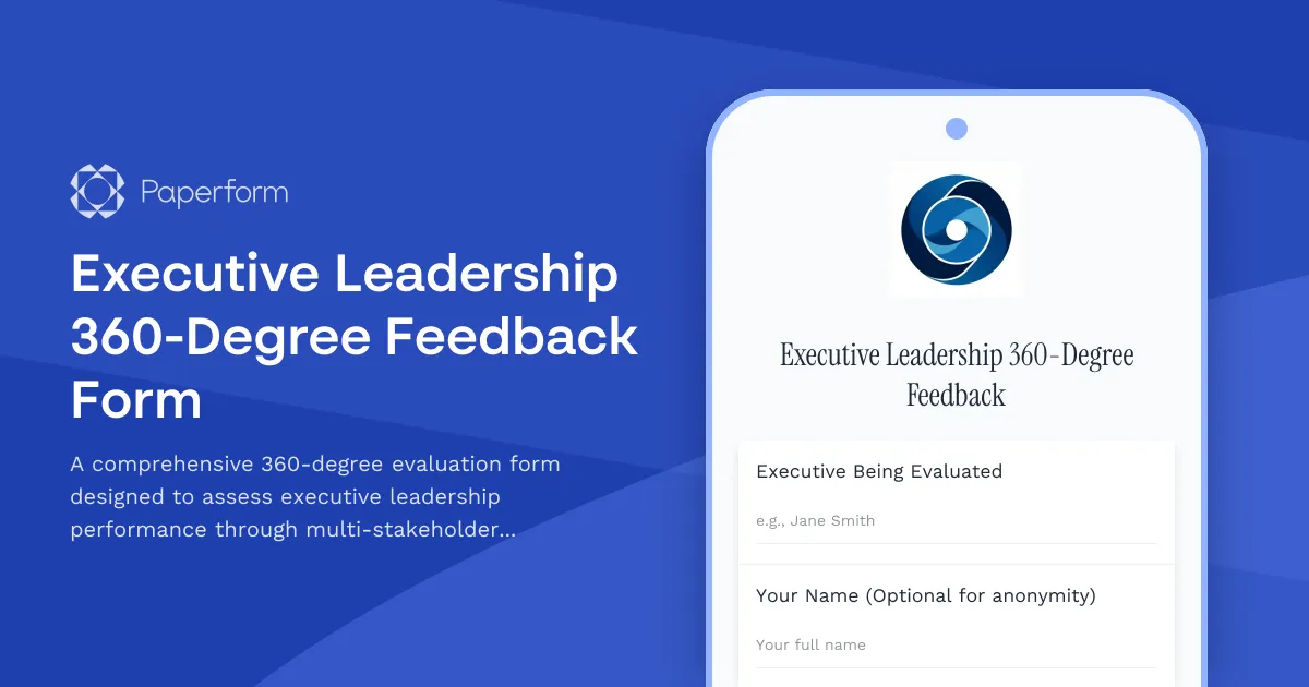 Executive Leadership 360-Degree Feedback Form