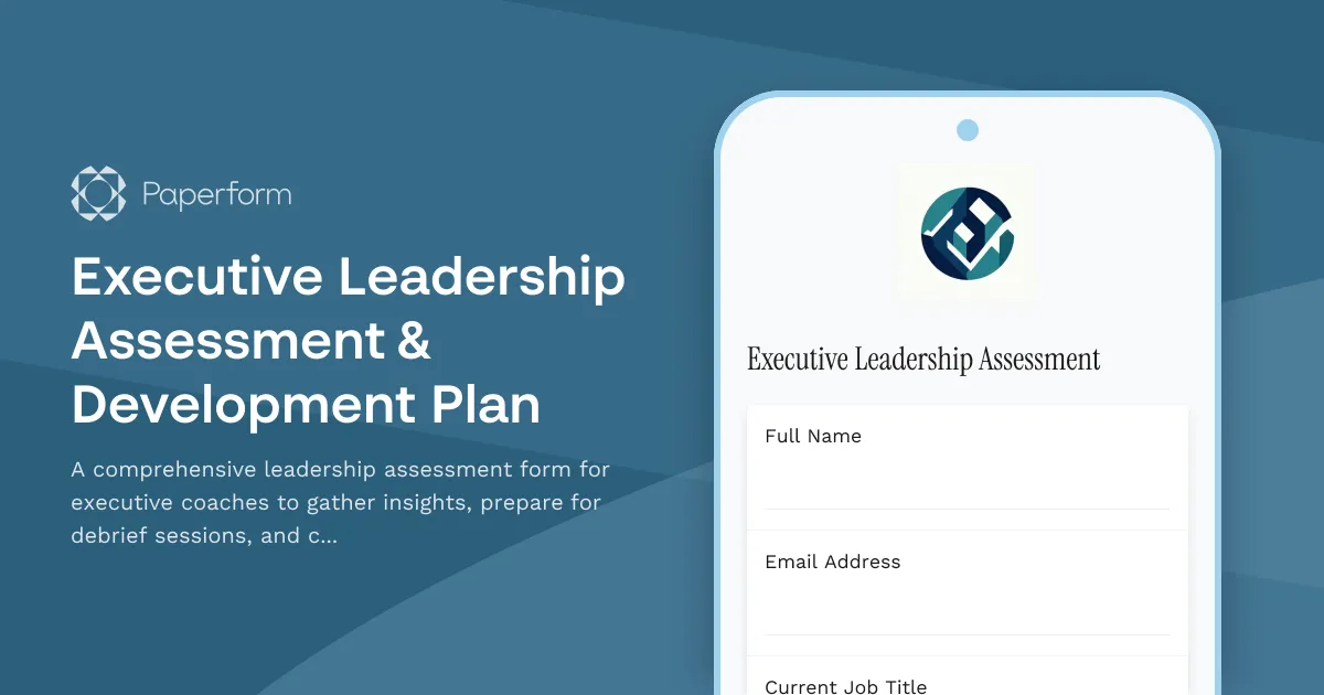 Executive Leadership Assessment & Development Plan