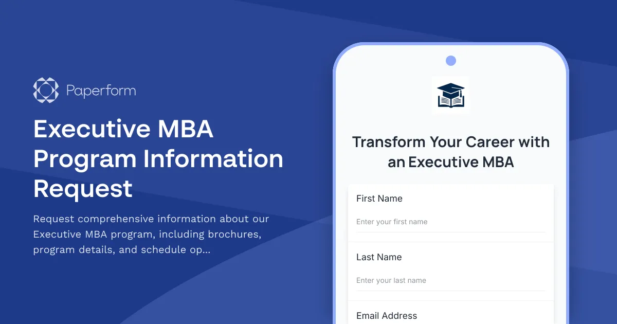 Executive MBA Program Information Request