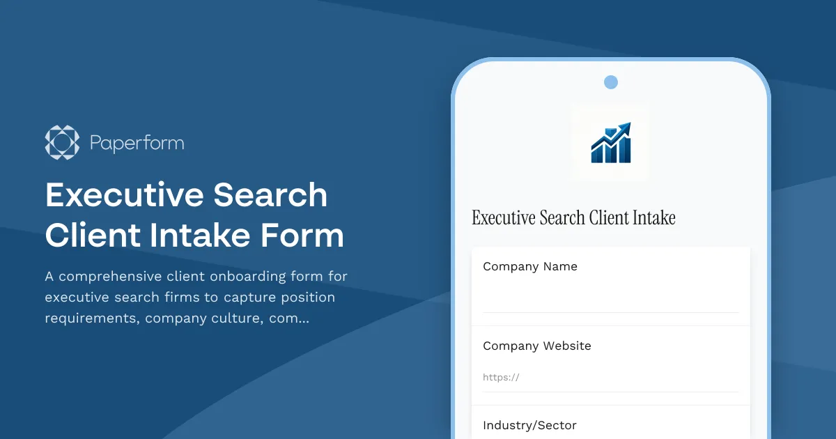 Executive Search Client Intake Form