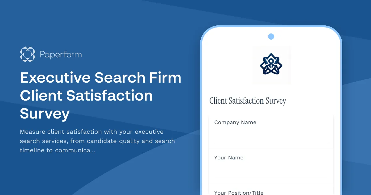 Executive Search Firm Client Satisfaction Survey