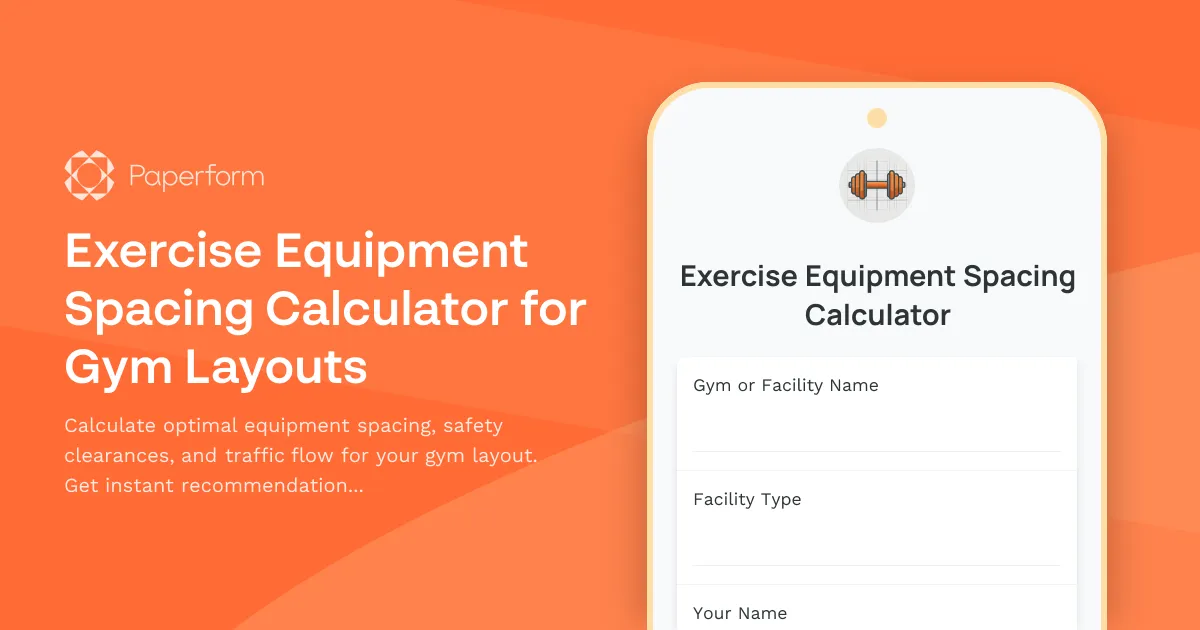 Exercise Equipment Spacing Calculator for Gym Layouts