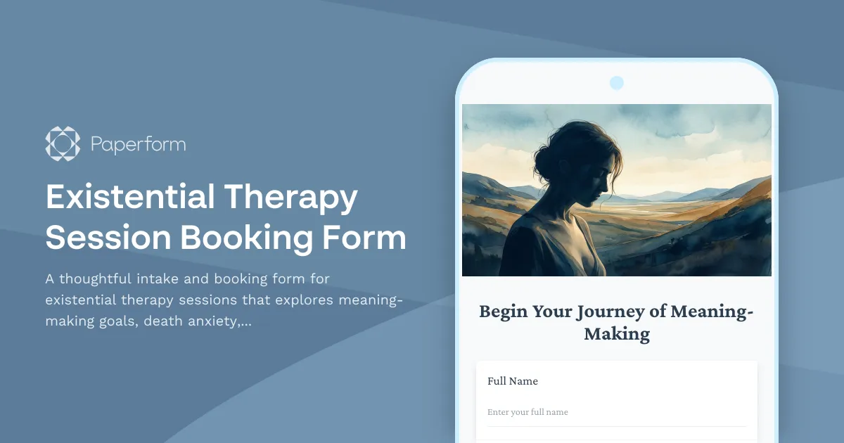 Existential Therapy Session Booking Form