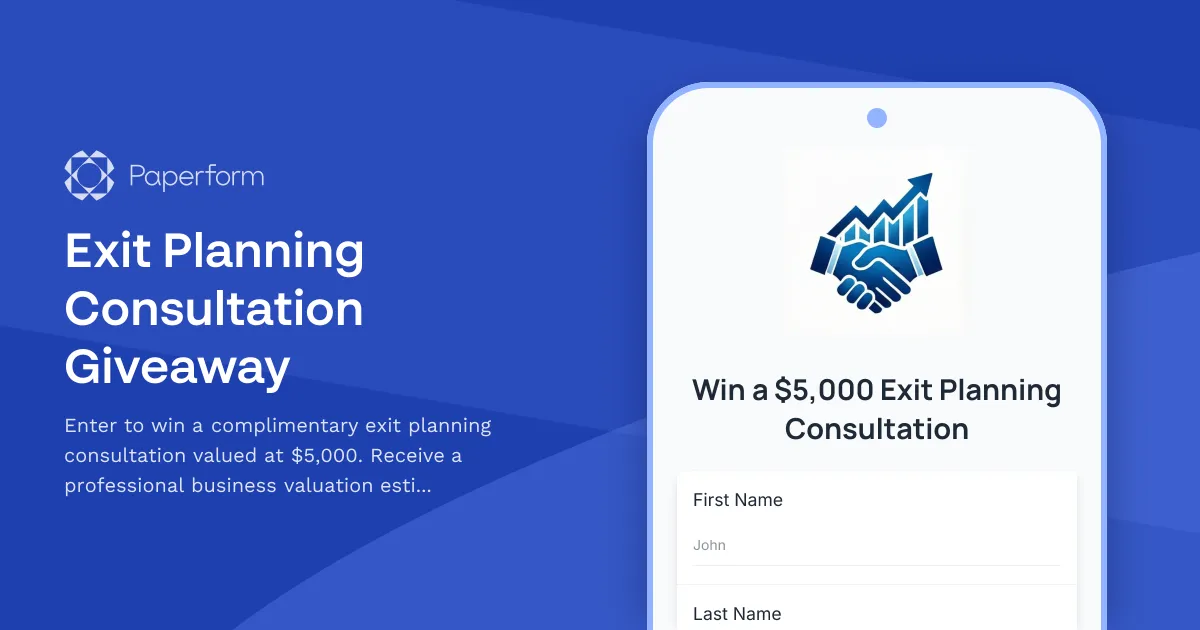 Exit Planning Consultation Giveaway