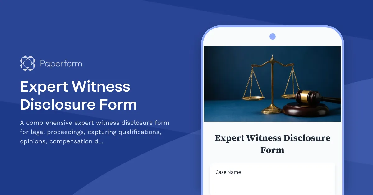 Expert Witness Disclosure Form