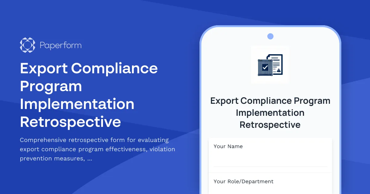 Export Compliance Program Implementation Retrospective