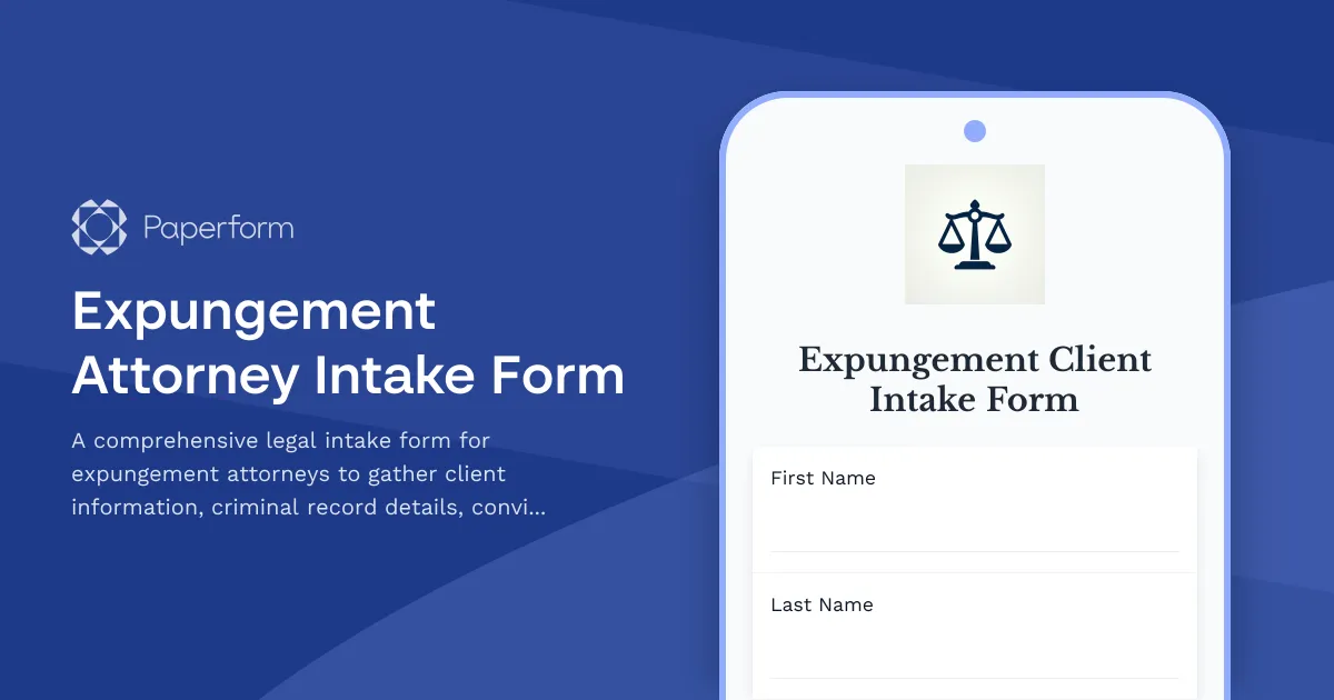 Expungement Attorney Intake Form