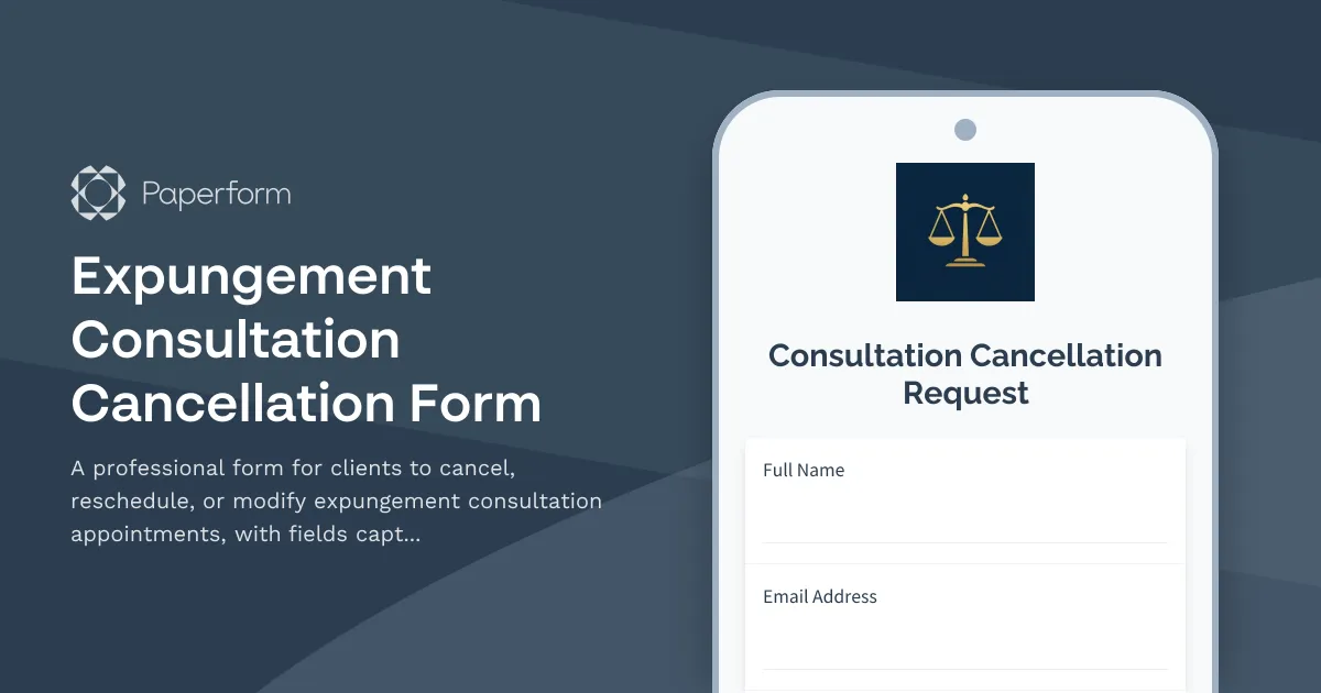 Expungement Consultation Cancellation Form