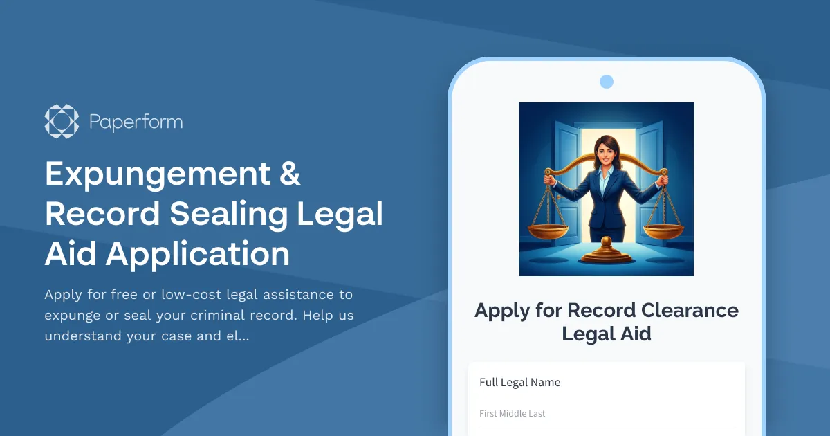 Expungement & Record Sealing Legal Aid Application