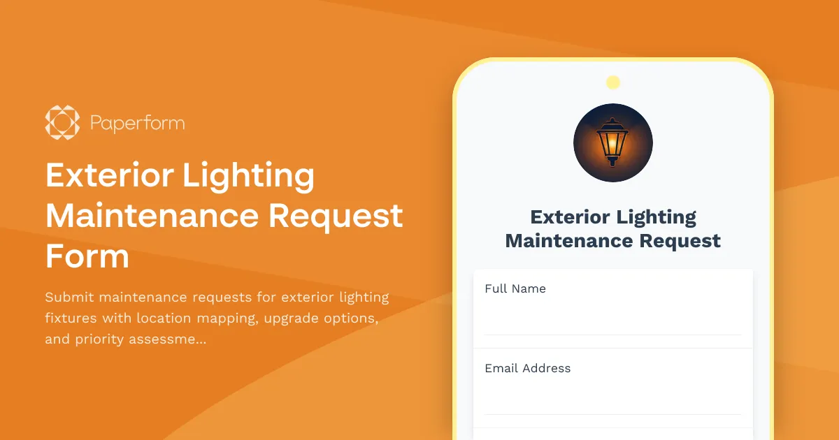 Exterior Lighting Maintenance Request Form