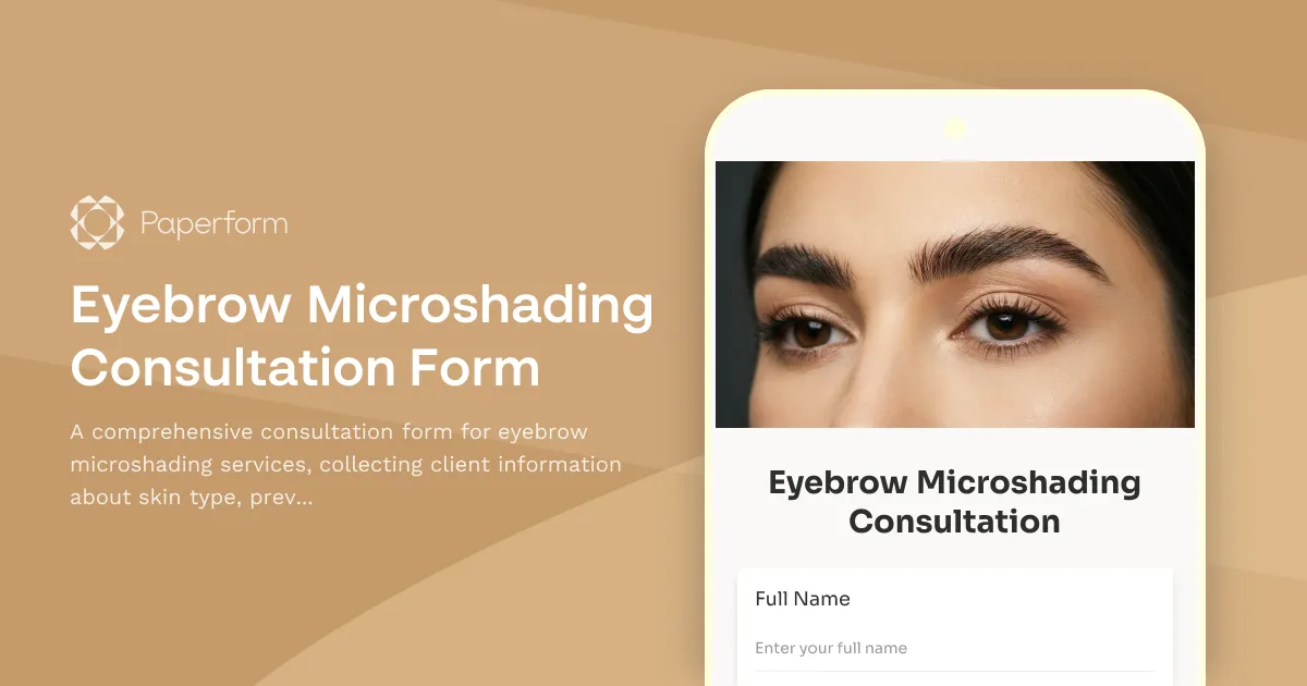 Eyebrow Microshading Consultation Form