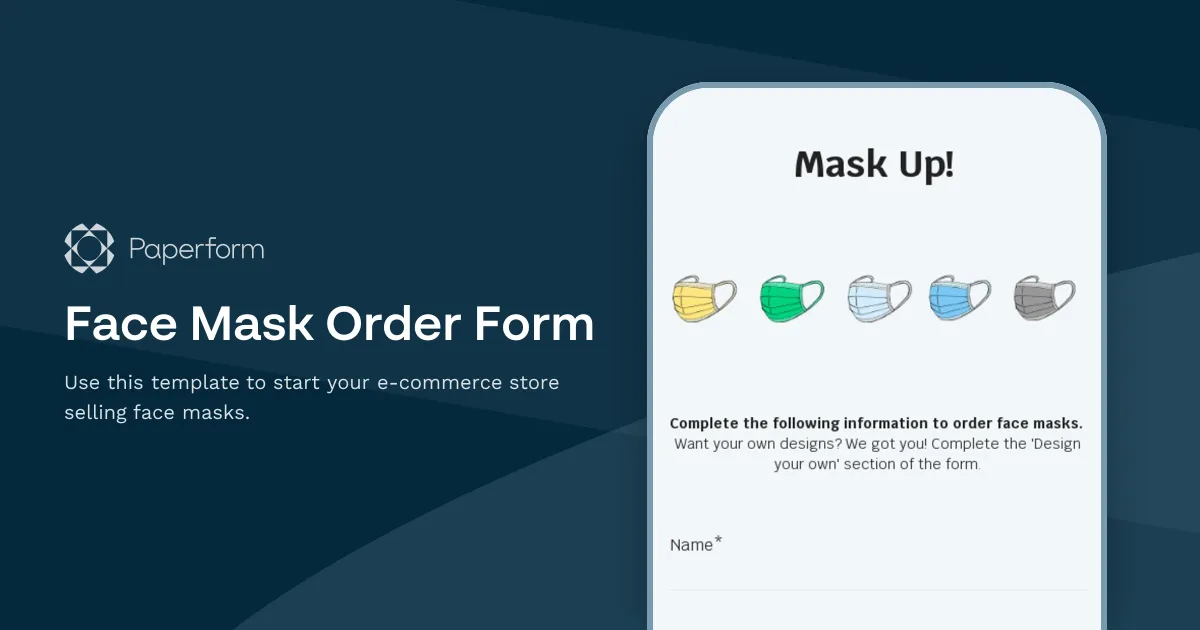 Face Mask Order Form