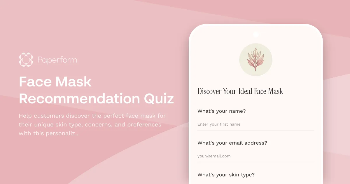 Face Mask Recommendation Quiz