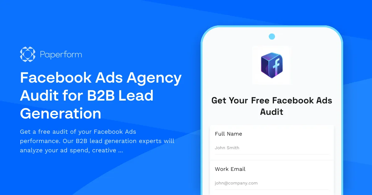 Facebook Ads Agency Audit for B2B Lead Generation