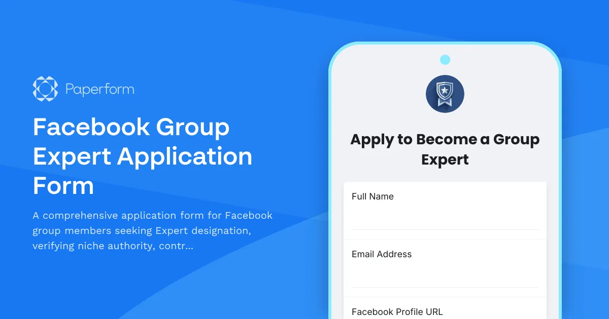 Facebook Group Expert Application Form