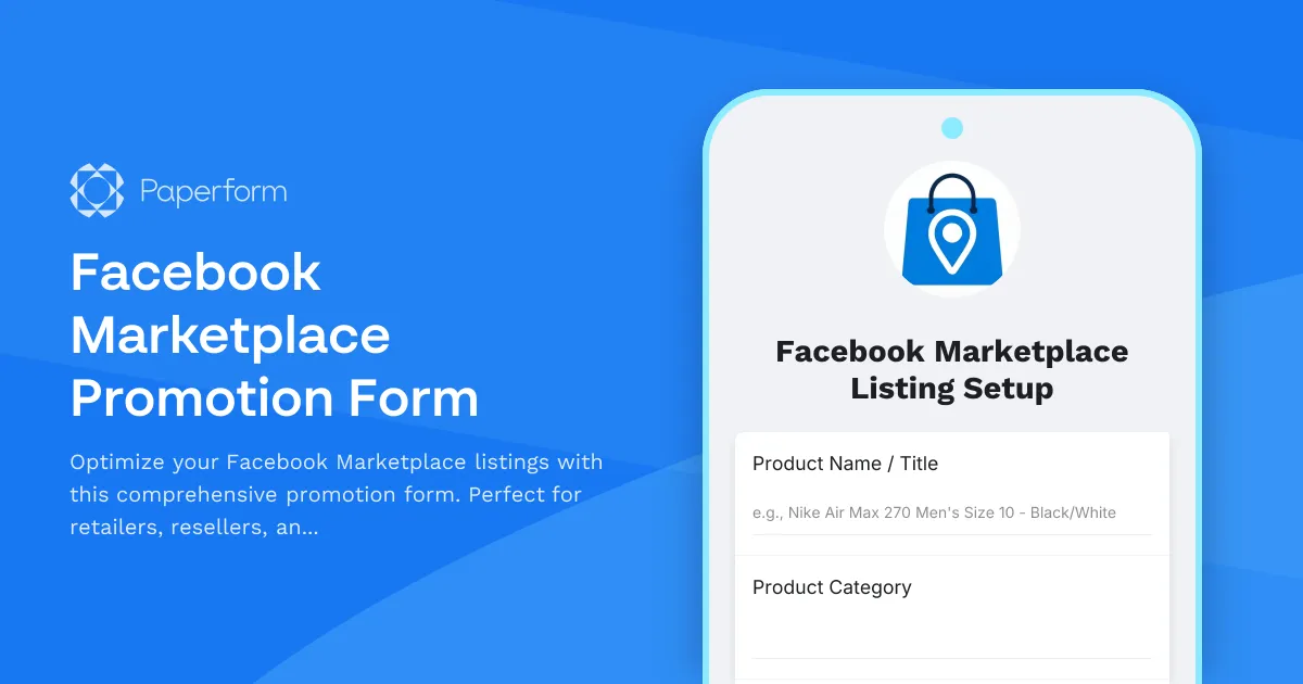 Facebook Marketplace Promotion Form