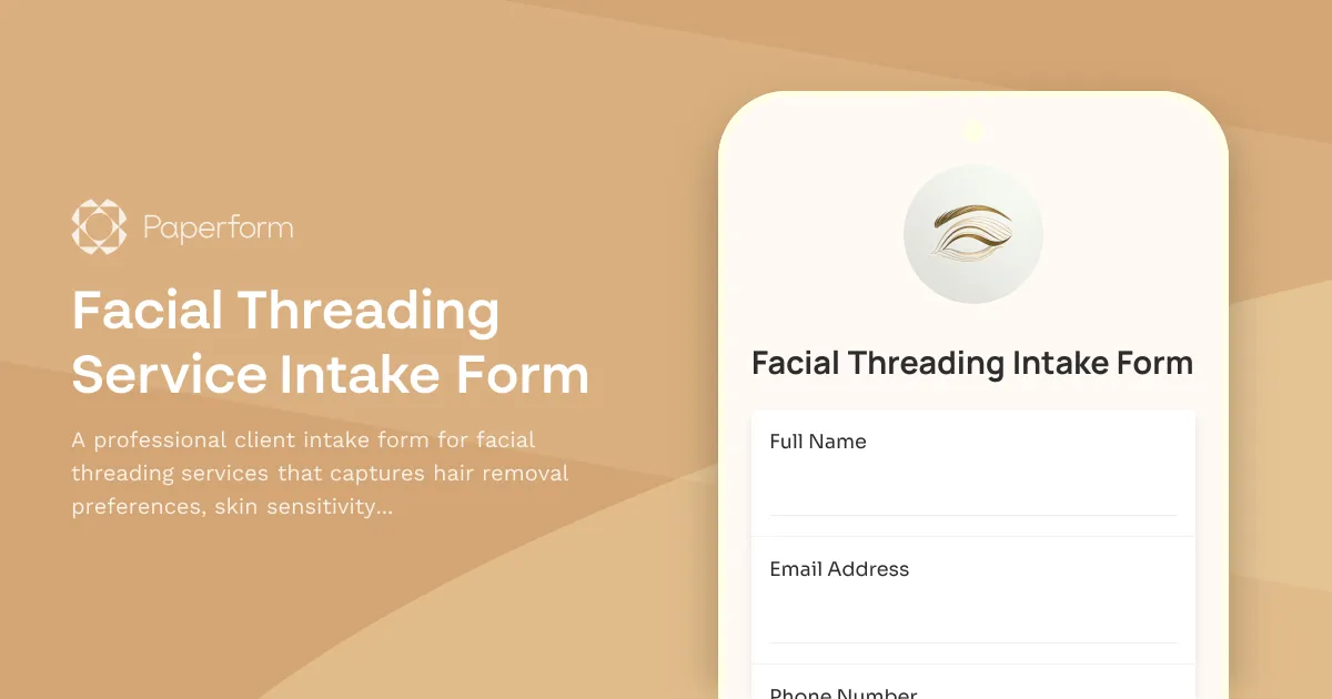 Facial Threading Service Intake Form