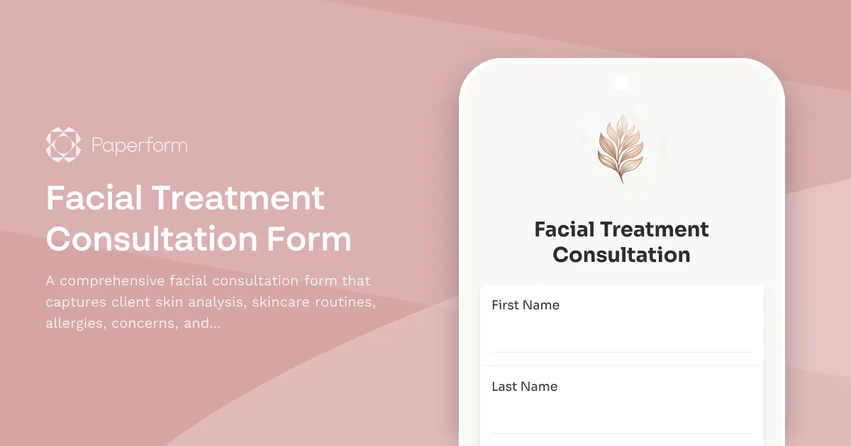 Facial Treatment Consultation Form