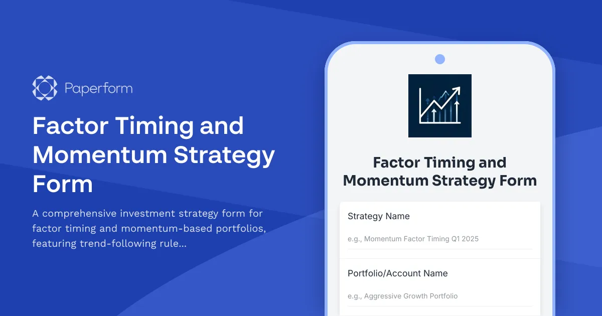 Factor Timing and Momentum Strategy Form