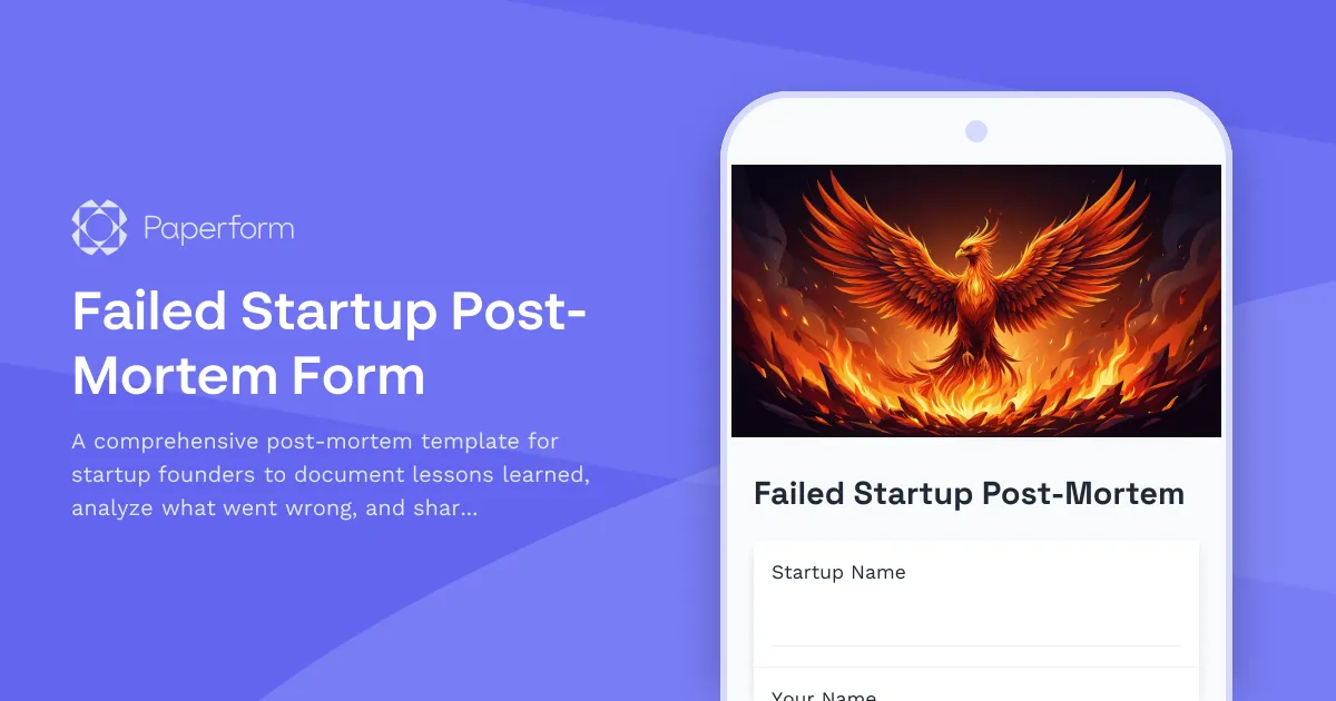 Failed Startup Post-Mortem Form