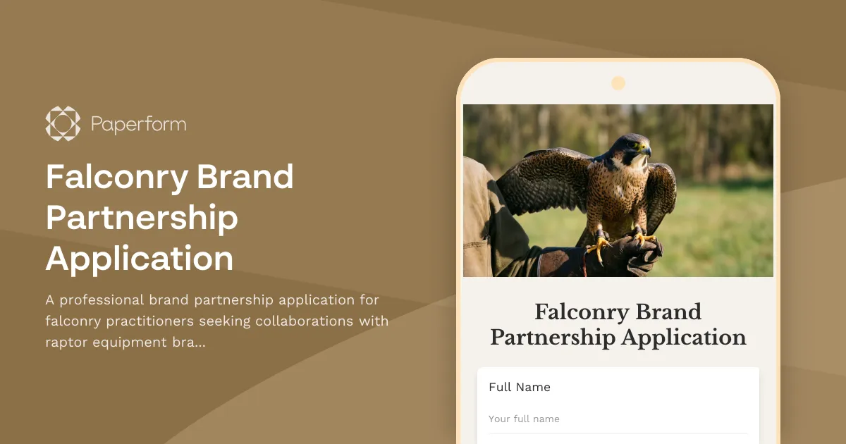 Falconry Brand Partnership Application