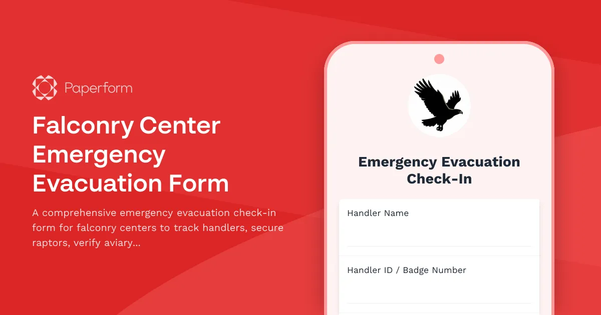 Falconry Center Emergency Evacuation Form
