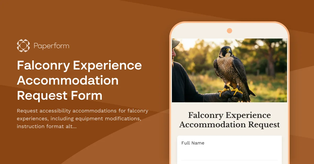 Falconry Experience Accommodation Request Form