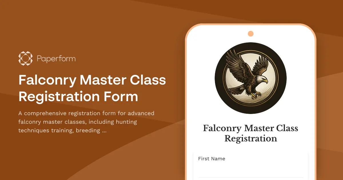 Falconry Master Class Registration Form