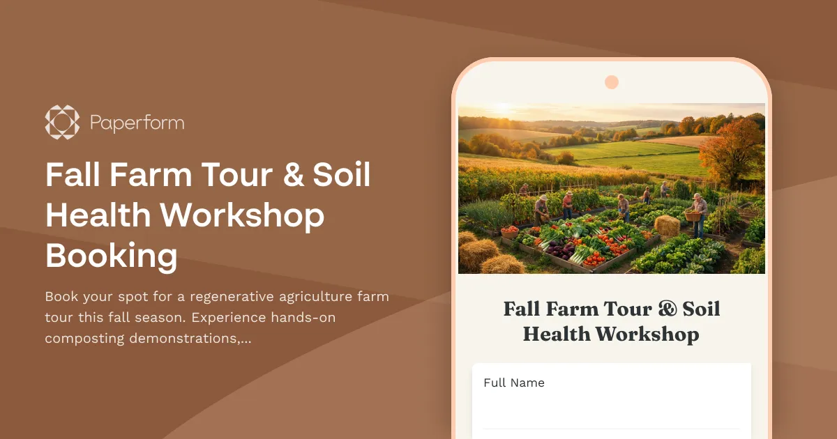 Fall Farm Tour & Soil Health Workshop Booking