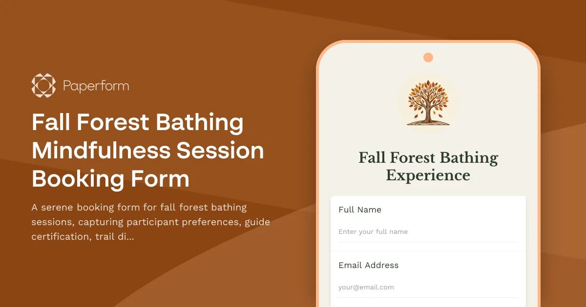 Fall Forest Bathing Mindfulness Session Booking Form