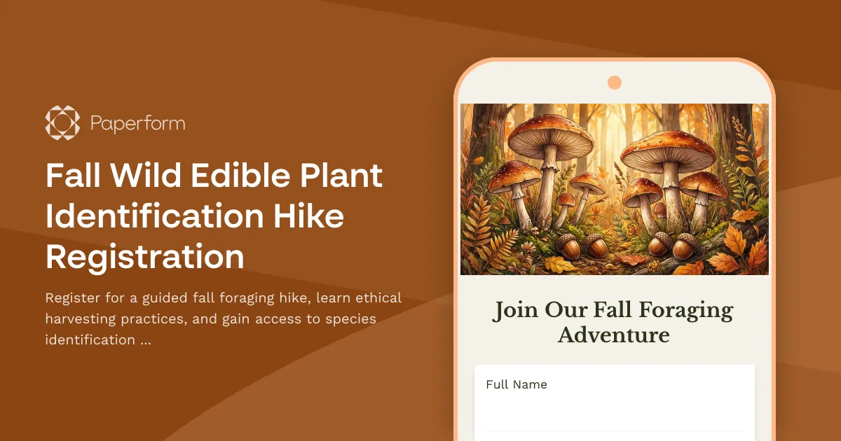 Fall Wild Edible Plant Identification Hike Registration