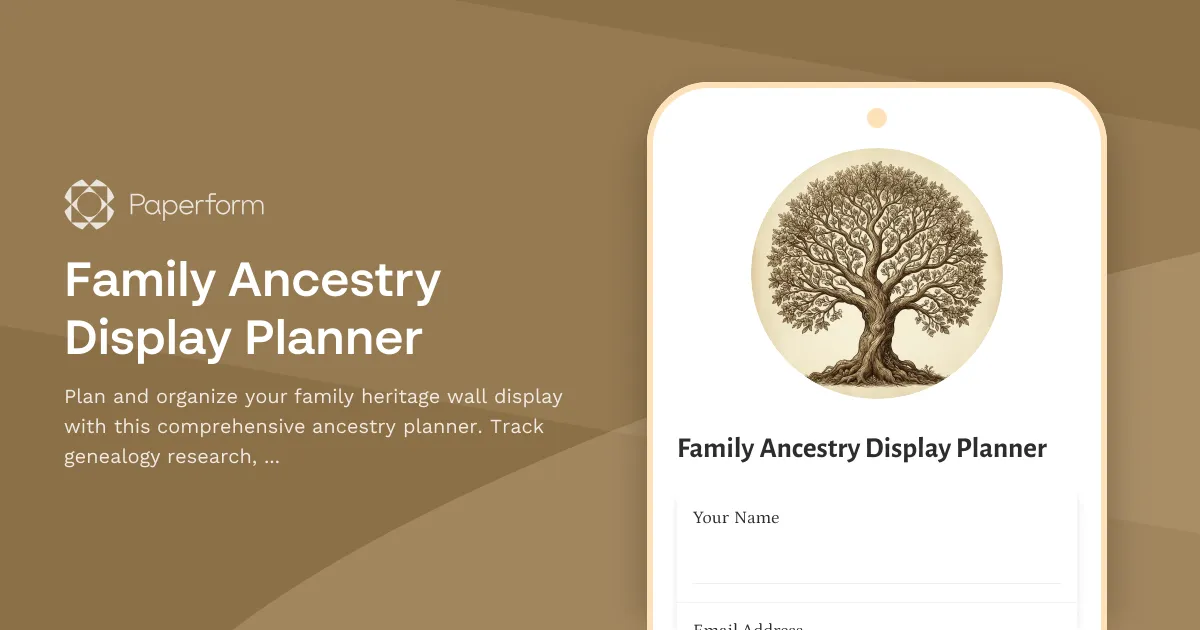 Family Ancestry Display Planner