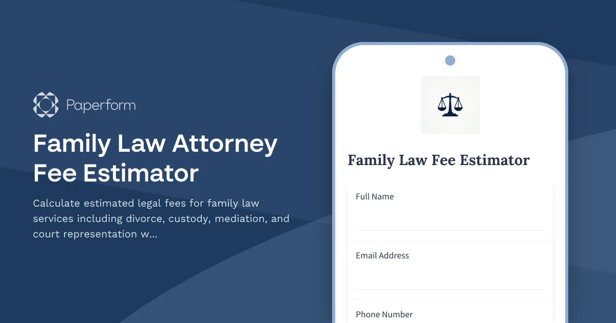 Family Law Attorney Fee Estimator