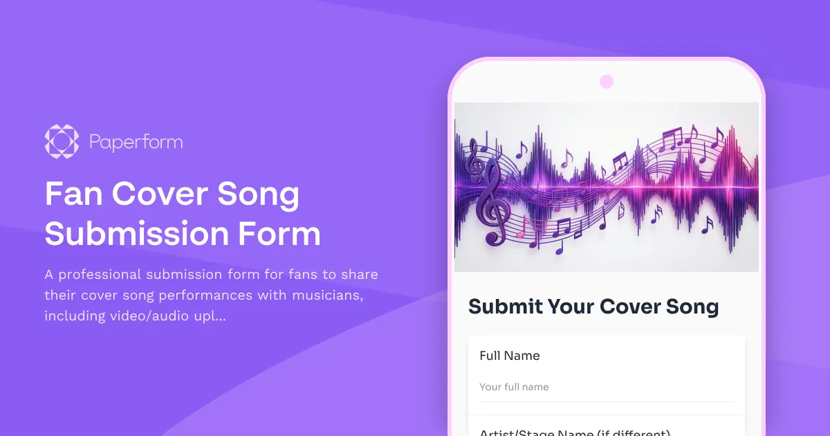 Fan Cover Song Submission Form