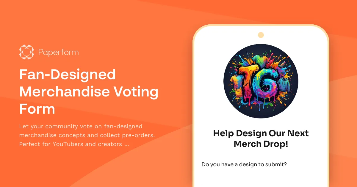 Fan-Designed Merchandise Voting Form